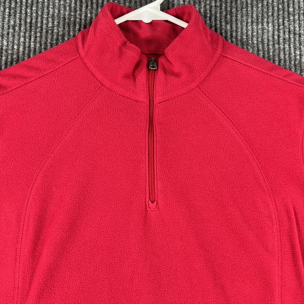 Columbia Womens Shirt Medium Red Long Sleeve Fleece Pullover‎ 1/4 Zip Solid